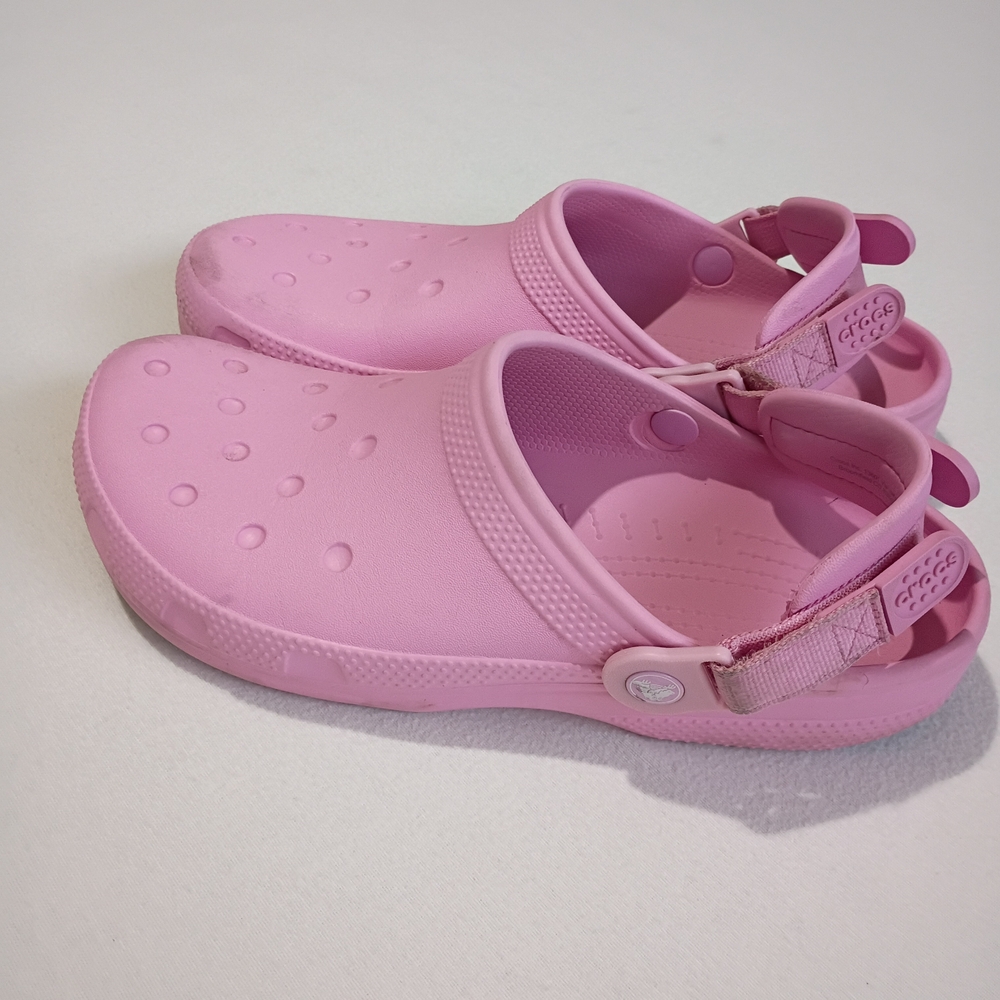 Crocs Unisex Classic Work Pink Tweed Clogs W 12 M 10